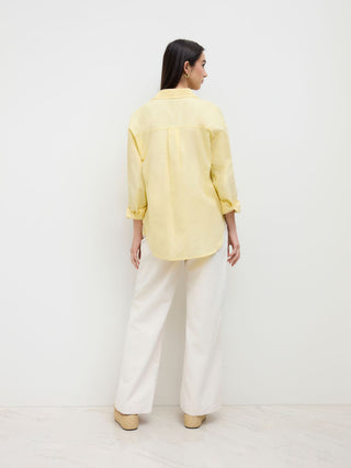 Cotton Collar Solid Long Sleeve Shirt