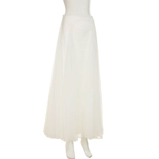 Mesh ruched solid maxi skirt