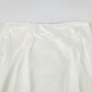 Mesh ruched solid maxi skirt