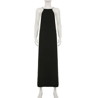Backless o ring high slit cami maxi dress