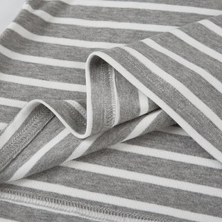 Striped print off shoulder short sleeve top