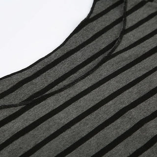 Striped print off shoulder short sleeve top