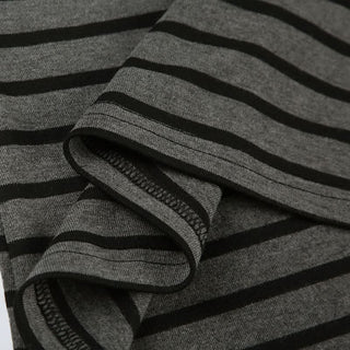 Striped print off shoulder short sleeve top