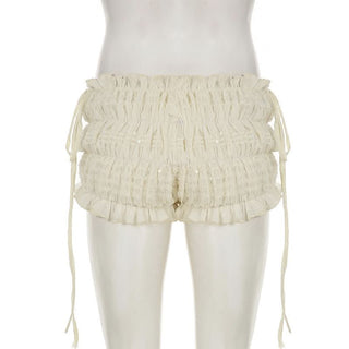 Smocked ruched self tie top