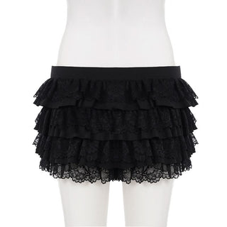 Bowknot ruffle lace hem short pant