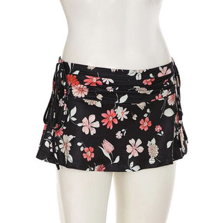 Flower ruched self tie short pant