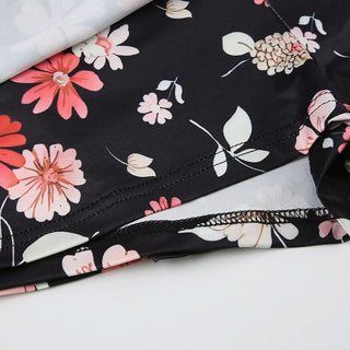 Flower ruched self tie short pant