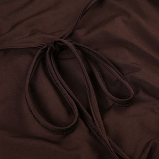 Backless o ring ruched mini dress