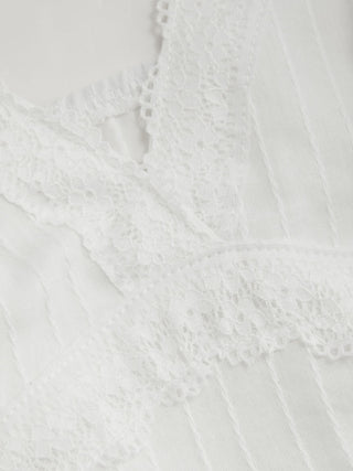 Cotton V-neck Lace Trim Cami Top