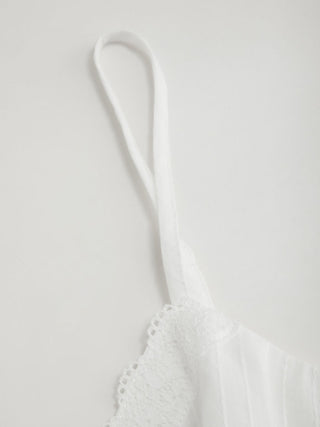 Cotton V-neck Lace Trim Cami Top