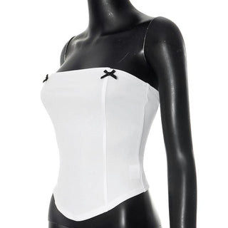 Bowknot solid backless tube top