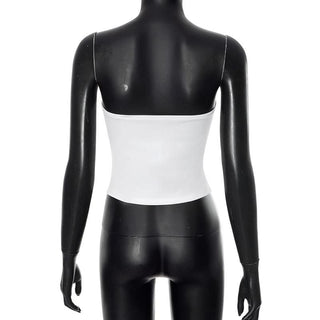 Bowknot solid backless tube top