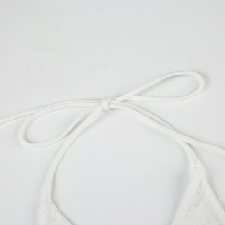 Halter lace up self tie solid top