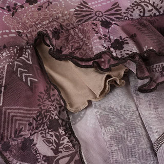 Contrast ruffle mesh cami midi dress