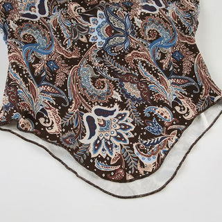 Contrast abstract buckle tube top