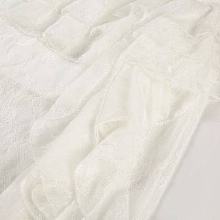 Long sleeve lace v neck ruffle maxi skirt set