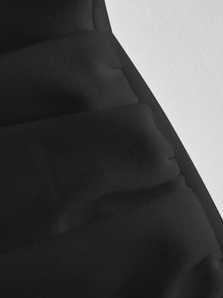 Round Neckline Ruched Maxi Dress
