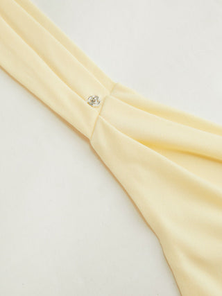 Halter Neckline Ruched Cami Top With Scarf