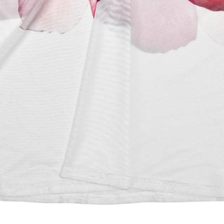 Long sleeve flower print mesh maxi dress