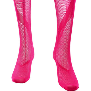 Halter open crotch fishnet beaded jumpsuit