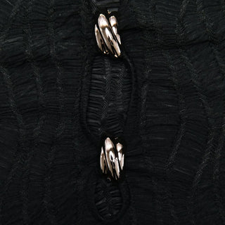 Sleeveless metal applique hollow out cut out mini dress