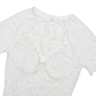 Short sleeve lace hollow out bodysuit