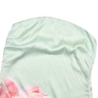 Halter flower print contrast maxi dress