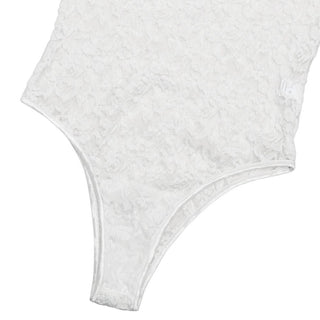 Short sleeve lace hollow out bodysuit