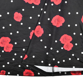 Polka dot flower print halter maxi dress