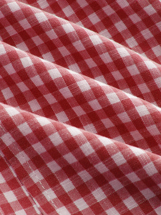 Valentine Woven U-neckline Gingham Bowknot Crop Tank Top & Low Rise Mini Skirt Set For Date