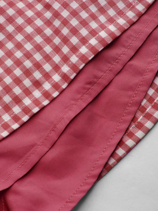 Valentine Woven U-neckline Gingham Bowknot Crop Tank Top & Low Rise Mini Skirt Set For Date