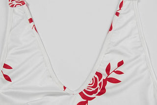 Halter v neck slit flower print maxi dress