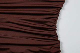 Ruched solid tube mini dress