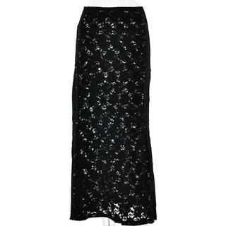 Lace see through maxi skirt