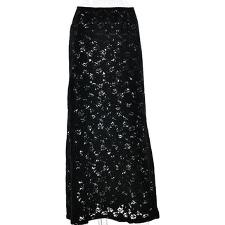 Lace see through maxi skirt