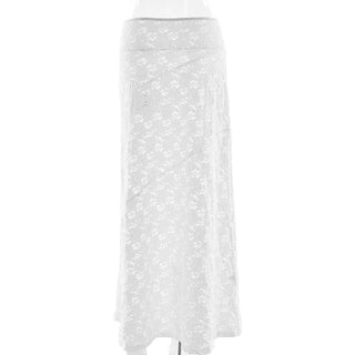 Lace see through maxi skirt