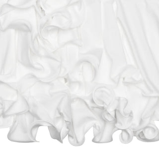 Long flared sleeve ruffle button mini dress