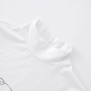 Puff sleeve high neck flower print top