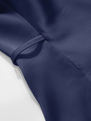 Satin Collar Knotted Shirt