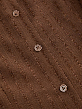 Polo Collar Texture Button Up Shirt