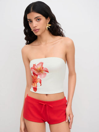Bandeau Floral Graphic Crop Top