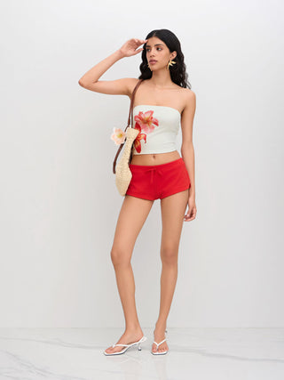 Bandeau Floral Graphic Crop Top