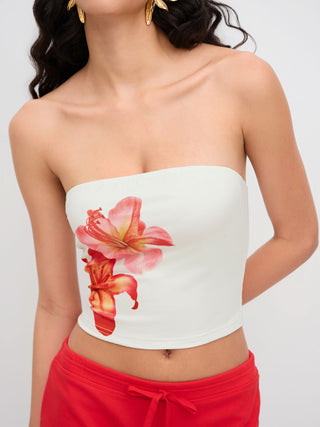 Bandeau Floral Graphic Crop Top