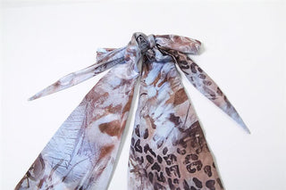 Cross front hollow out halter print cut out maxi dress