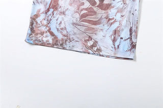 Cross front hollow out halter print cut out maxi dress