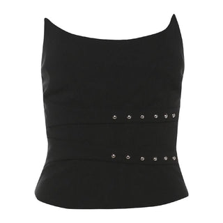Corset irregular solid backless tube top