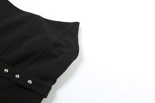 Corset irregular solid backless tube top