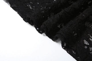 Lace see through solid maxi skirt