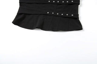 Corset irregular solid backless tube top