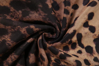 Leopard print lace hem button tube mini dress